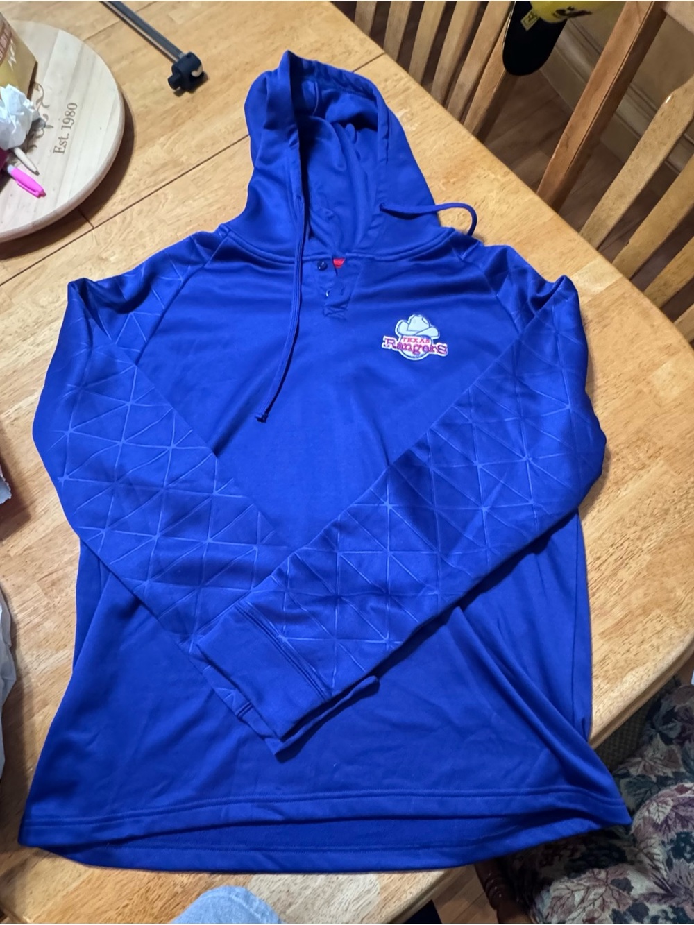 MLB Blue Texas Rangers Hooded Pullover. XL